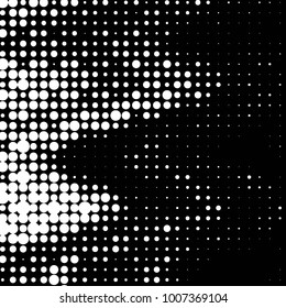 Abstract grunge grid polka dot halftone background pattern. Spotted black and white line illustration
