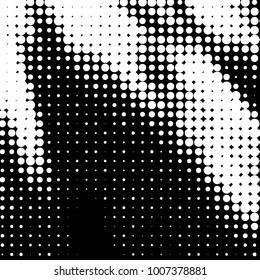 Abstract grunge grid polka dot halftone background pattern. Spotted black and white line illustration
