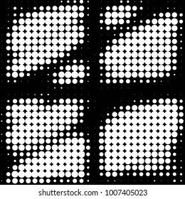 Abstract grunge grid polka dot halftone background pattern. Spotted black and white line illustration
