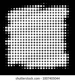 Abstract grunge grid polka dot halftone background pattern. Spotted black and white line illustration
