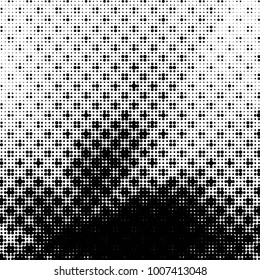 Abstract grunge grid polka dot halftone background pattern. Spotted black and white line illustration
