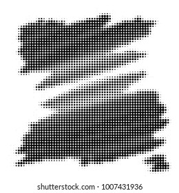 Abstract grunge grid polka dot halftone background pattern. Spotted black and white line illustration
