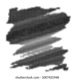 Abstract grunge grid polka dot halftone background pattern. Spotted black and white line illustration
