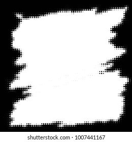 Abstract grunge grid polka dot halftone background pattern. Spotted black and white line illustration
