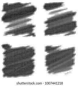 Abstract grunge grid polka dot halftone background pattern. Spotted black and white line illustration
