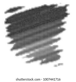 Abstract grunge grid polka dot halftone background pattern. Spotted black and white line illustration
