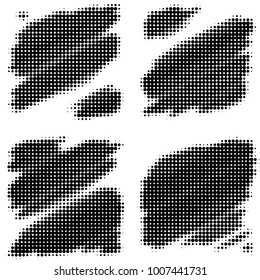 Abstract grunge grid polka dot halftone background pattern. Spotted black and white line illustration
