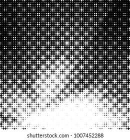 Abstract grunge grid polka dot halftone background pattern. Spotted black and white line illustration
