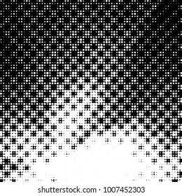 Abstract grunge grid polka dot halftone background pattern. Spotted black and white line illustration
