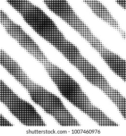 Abstract grunge grid polka dot halftone background pattern. Spotted black and white line illustration
