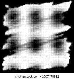 Abstract grunge grid polka dot halftone background pattern. Spotted black and white line illustration
