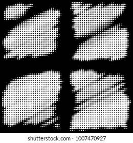 Abstract grunge grid polka dot halftone background pattern. Spotted black and white line illustration
