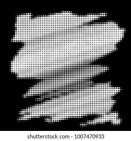 Abstract grunge grid polka dot halftone background pattern. Spotted black and white line illustration
