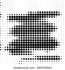 Abstract grunge grid polka dot halftone background pattern. Spotted black and white line illustration
