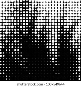 Abstract grunge grid polka dot halftone background pattern. Spotted black and white line illustration
