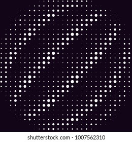 Abstract grunge grid polka dot halftone background pattern. Spotted black and white line illustration
