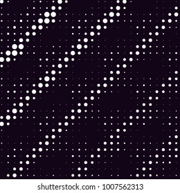 Abstract grunge grid polka dot halftone background pattern. Spotted black and white line illustration
