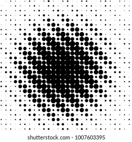Abstract grunge grid polka dot halftone background pattern. Spotted black and white line illustration
