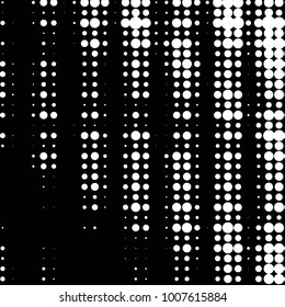 Abstract grunge grid polka dot halftone background pattern. Spotted black and white line illustration

