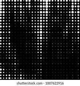 Abstract grunge grid polka dot halftone background pattern. Spotted black and white line illustration
