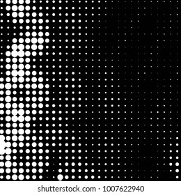 Abstract grunge grid polka dot halftone background pattern. Spotted black and white line illustration
