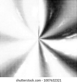 Abstract grunge grid polka dot halftone background pattern. Spotted black and white line illustration
