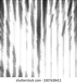 Abstract grunge grid polka dot halftone background pattern. Spotted black and white line illustration
