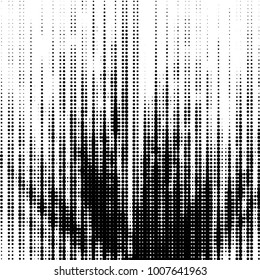 Abstract grunge grid polka dot halftone background pattern. Spotted black and white line illustration
