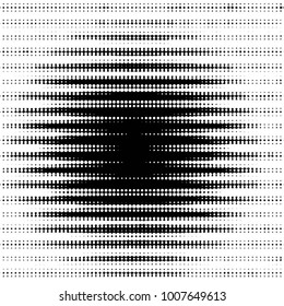 Abstract grunge grid polka dot halftone background pattern. Spotted black and white line illustration
