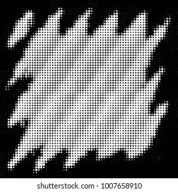 Abstract grunge grid polka dot halftone background pattern. Spotted black and white line illustration

