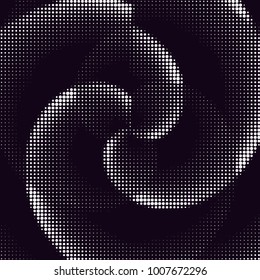 Abstract grunge grid polka dot halftone background pattern. Spotted black and white line illustration
