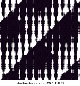 Abstract grunge grid polka dot halftone background pattern. Spotted black and white line illustration
