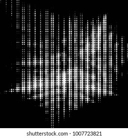 Abstract grunge grid polka dot halftone background pattern. Spotted black and white line illustration
