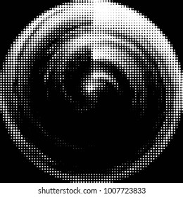 Abstract grunge grid polka dot halftone background pattern. Spotted black and white line illustration
