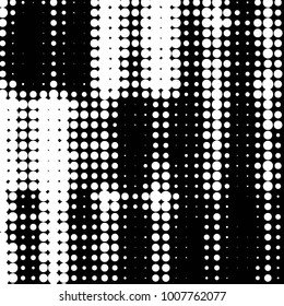 Abstract grunge grid polka dot halftone background pattern. Spotted black and white line illustration

