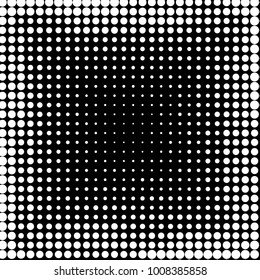 Abstract grunge grid polka dot halftone background pattern. Spotted black and white vector line illustration
