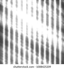 Abstract grunge grid polka dot halftone background pattern. Spotted black and white vector line illustration
