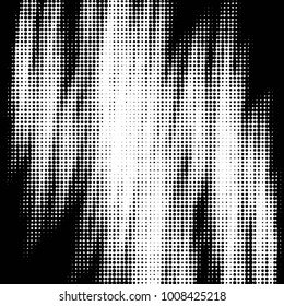 Abstract grunge grid polka dot halftone background pattern. Spotted black and white vector line illustration
