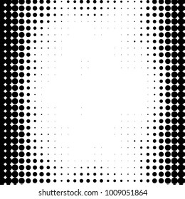 Abstract grunge grid polka dot halftone background pattern. Spotted black and white vector line illustration
