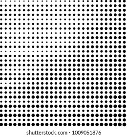 Abstract grunge grid polka dot halftone background pattern. Spotted black and white vector line illustration
