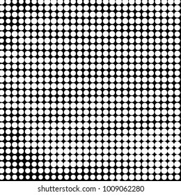 Abstract grunge grid polka dot halftone background pattern. Spotted black and white vector line illustration
