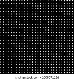 Abstract grunge grid polka dot halftone background pattern. Spotted black and white vector line illustration
