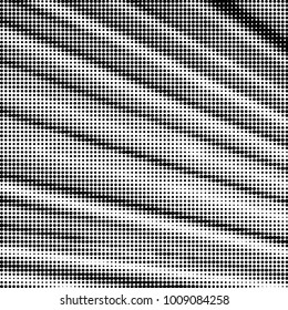 Abstract grunge grid polka dot halftone background pattern. Spotted black and white vector line illustration
