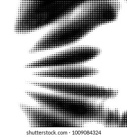 Abstract grunge grid polka dot halftone background pattern. Spotted black and white vector line illustration
