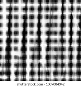 Abstract grunge grid polka dot halftone background pattern. Spotted black and white vector line illustration
