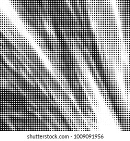 Abstract grunge grid polka dot halftone background pattern. Spotted black and white vector line illustration
