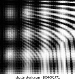 Abstract grunge grid polka dot halftone background pattern. Spotted black and white vector line illustration
