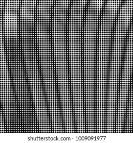 Abstract grunge grid polka dot halftone background pattern. Spotted black and white vector line illustration

