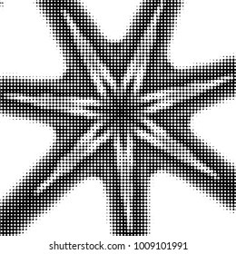 Abstract grunge grid polka dot halftone background pattern. Spotted black and white vector line illustration
