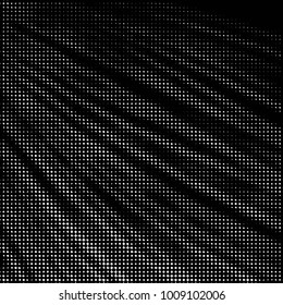 Abstract grunge grid polka dot halftone background pattern. Spotted black and white vector line illustration
